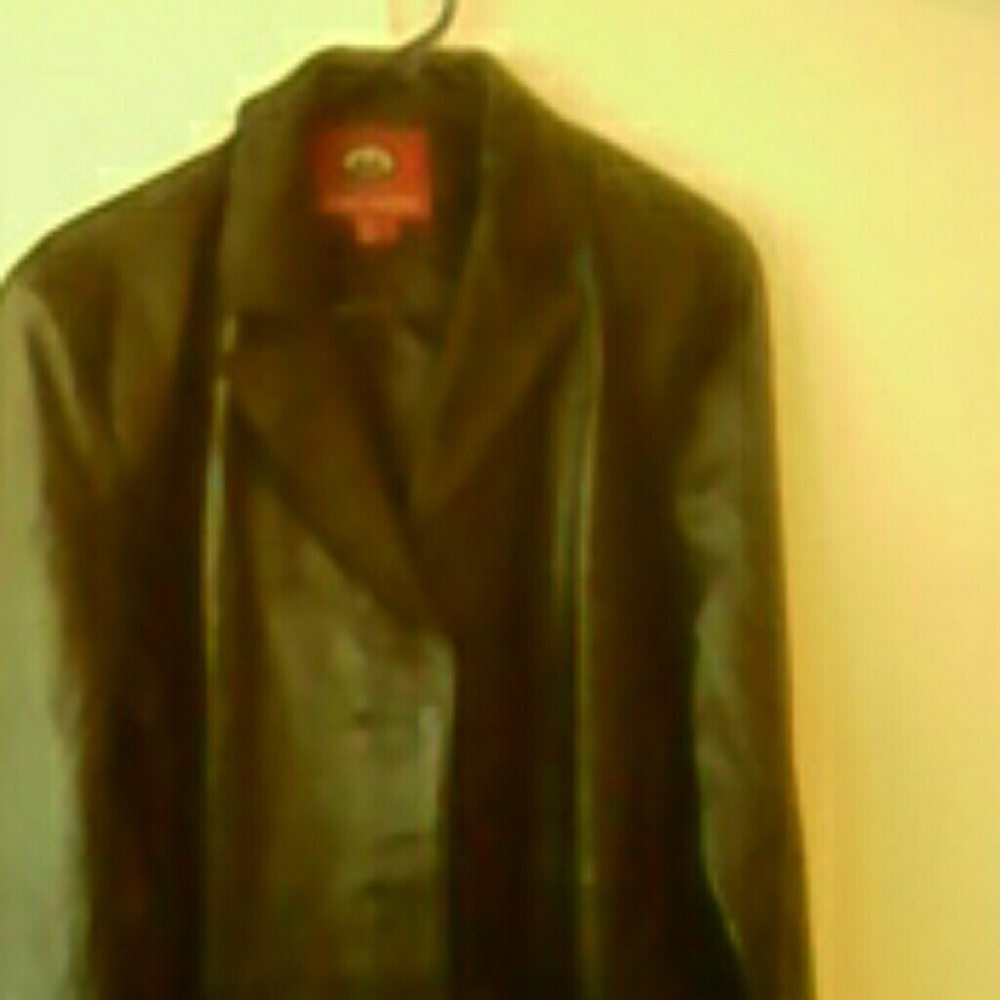 Women's black leather jacket
